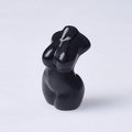 DIY Wholesale Natural Female Goddess Lady Black Obsidian Carved Crystal Carving for Craft Decoration