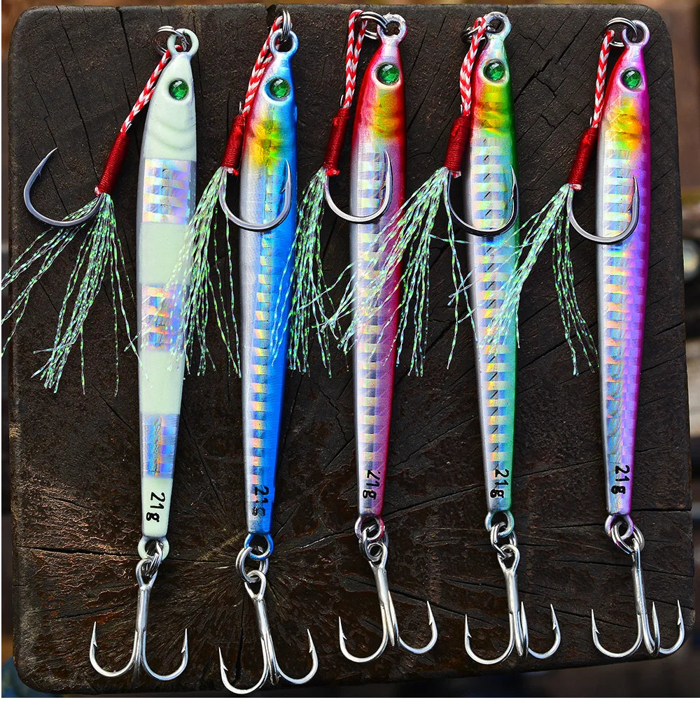 Hot Sell Metal Jig 7-60g Swim Jig Trout Bait 5 Color Jigging Lure With a Color Luminous