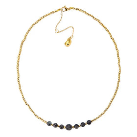 Bead Necklace Jewelry Fashion Natural Obsidian 128 Cut 2024 New Waterproof Gold Plated Necklace
