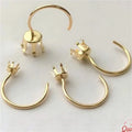 Real 14K Gold Filled GF Hoop Earring W/Six Prong Snap-in Accessories DIY Making Wholesale Jewelry Findings