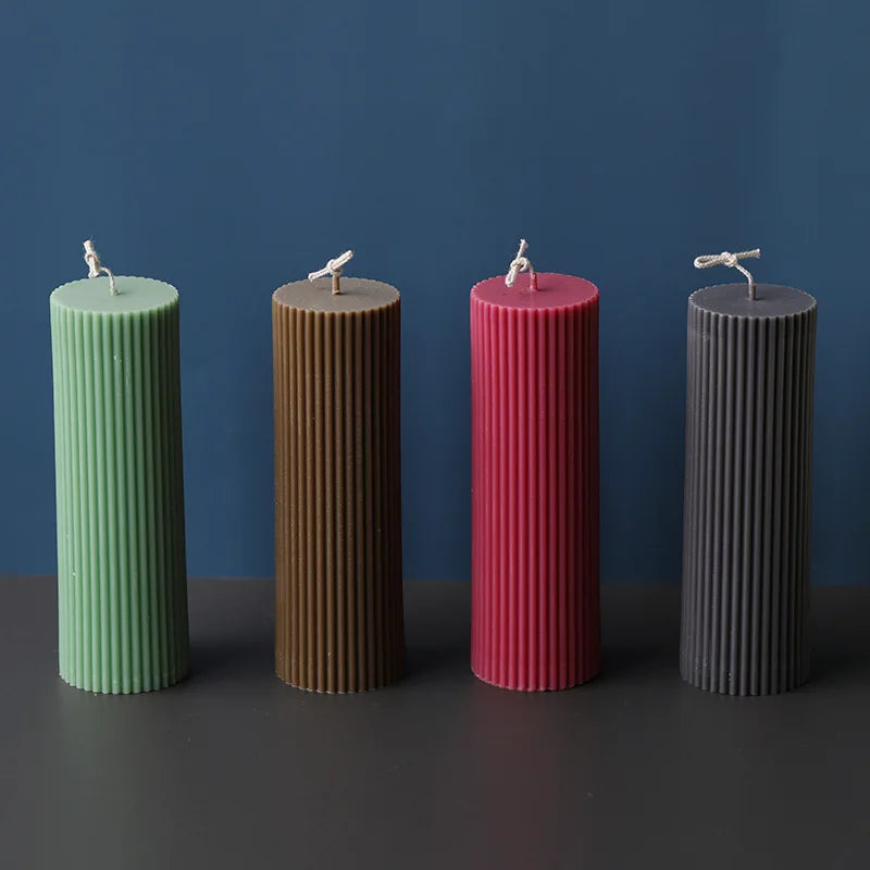 Vertical Striped Cylindrical Candle Acrylic Mold Scented Candle DIY Material Homemade Candle Mold