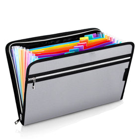 Hot Sale Portable Fireproof Accordion File Folder A4 Expanding Document Bag with 12 Inner Bags Filing Products Organizer