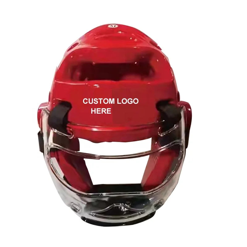 Cheaper Comfortable Customizable Unisex Taekwondo Sparring Protective Gear Headguards with NBR/PU Material in Blue/Red/White