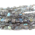LA5003 Faceted Labradorite Gemstone Flat Square Box Beads for Jewelry Making