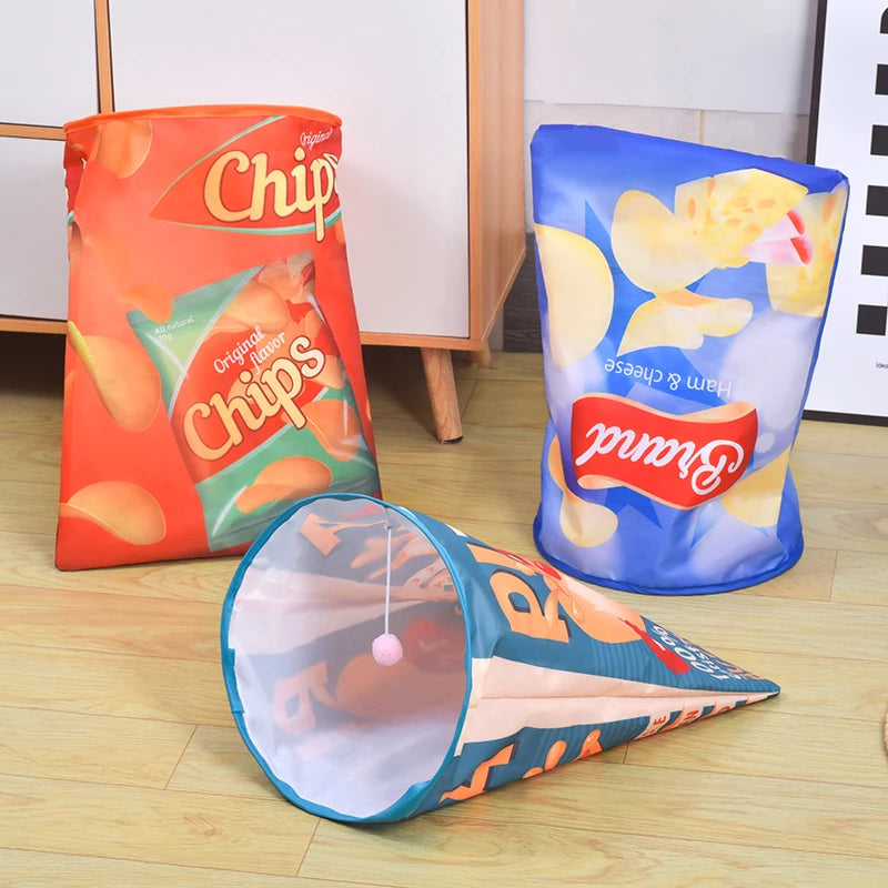 Interactive New Color Portable Rattle Paper Bite Resistant Kittens Toy Cat Tunnels Cat Drill Bag