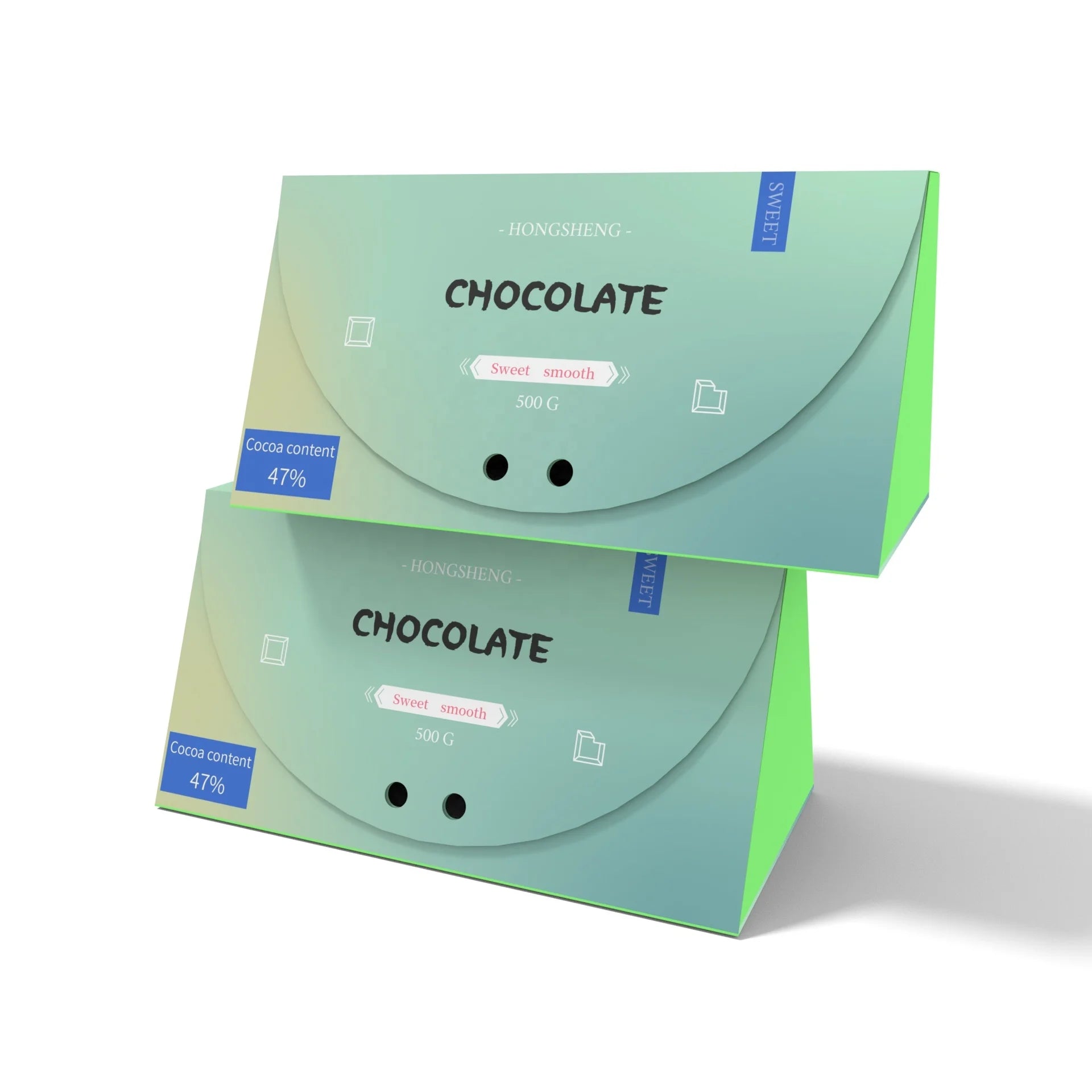 Custom Made Triangular Pyramid Shape Chocolate Chewing Gum Folders Recycled Paperboard Matt Lamination Food Gift 300GSM CMYK