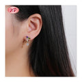 Joyeria Luxurious 18K Laminated Gold Plated Brass Hoop Earrings With Cubic Zirconia for Wholesale Earrings Women