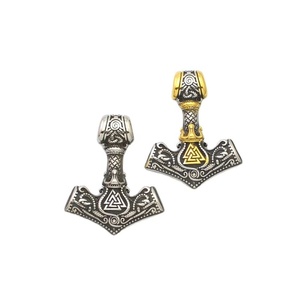 Nordic Viking Stainless Steel Pendant Thor's Hammer Charm Casting Pirate Pendant Punk Jewelry