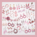 Wholesale Fashion Pink Butterfly Drop Earring Sweet Pearl Petal Stud Earrings Flowers Dangle Hoop Earrings for Female