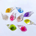 Ocean Style Colorful Luminous Gold Plated Resin Conch Shell Romantic Link Chain DIY Necklace Keychain Earrings Bag Pendant