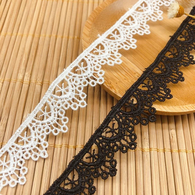 Custom Embroidered Double Face Black Lace Ribbon for Decorative Purposes