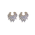 Popular Women's Crystal CZ Round Water Drop Earrings Jewelry Bling Iced Out Cubic Zirconia CZ Leaf Earrings for Women