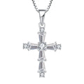 925 Sterling Silver Cubic Zirconia Cross Necklace Pendant Silver 925 Sterling Silver Zirconia Cross Pendant