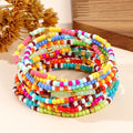 Promotion Jewelry Colorful Beads Bracelet Rainbow Seed Beaded Stacking Bracelet Women's Summer New Dainty Hematite Bracelet