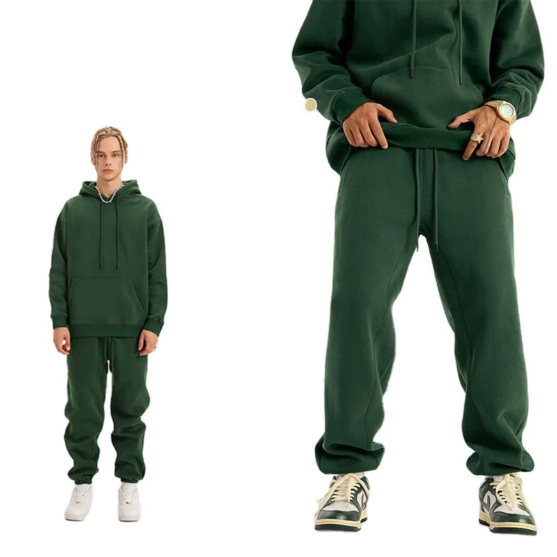 Wholesale Pant & Trousers for Men 345gsm Custom Logo Jogger Baggy Blank Cotton Fleece Mens Sweatpants