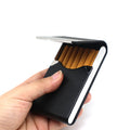 Luxury Vintage Stainless Steel Leather Business Card Holder with Clip Closure 3 in Size