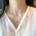 Hainon Trend Double Cross Simple Personality Clavicle Chain Ladies Graceful Necklace