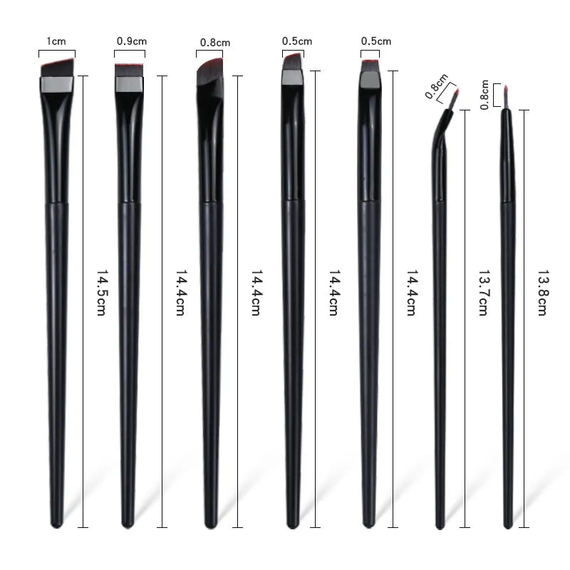 Professional 5 Pcs Flat Head Eyeliner Makeup Brush Set Oblique Blade Eyeliner Brush Kit Eyeshadow Eyebrow Makeup Tools Wholesale