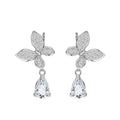 Butterfly Earrings 925 Sterling Silver Cubic Zirconia Drop Stud Dangle Fashion Design Set for Women Girl Fine Jewelry Wholesale