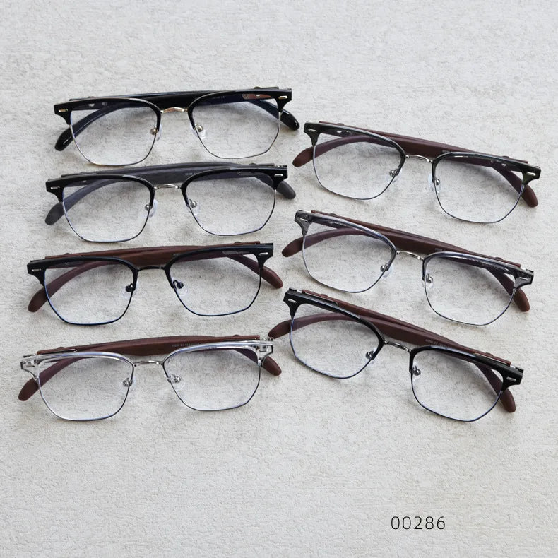 square Optical Glasses Frame Men Retro Tr90 Woman Eyewear Accessories Half-frame Acetate Korean Style Grey Black Brown