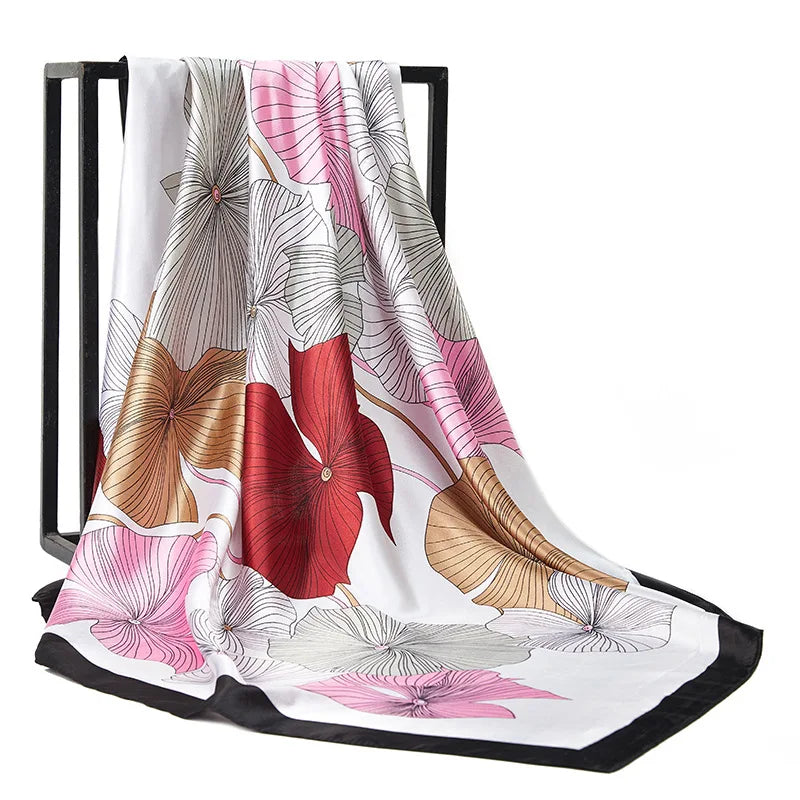 2023 Fashion Printed Scarf for Women Headscarf Luxury Silk Satin Scarves Floral Leopard Vintage Scarfs Female Customized Bandana