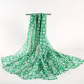 New Green Geometric Bali Yarn Scarf Long Beach Shawl in Irish Festival Fresh Design