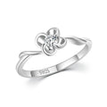 Creative Rose Flower 925 Sterling Silver Rings for Women Jewelry Gift CZ Diamond Wedding Engagement Ring