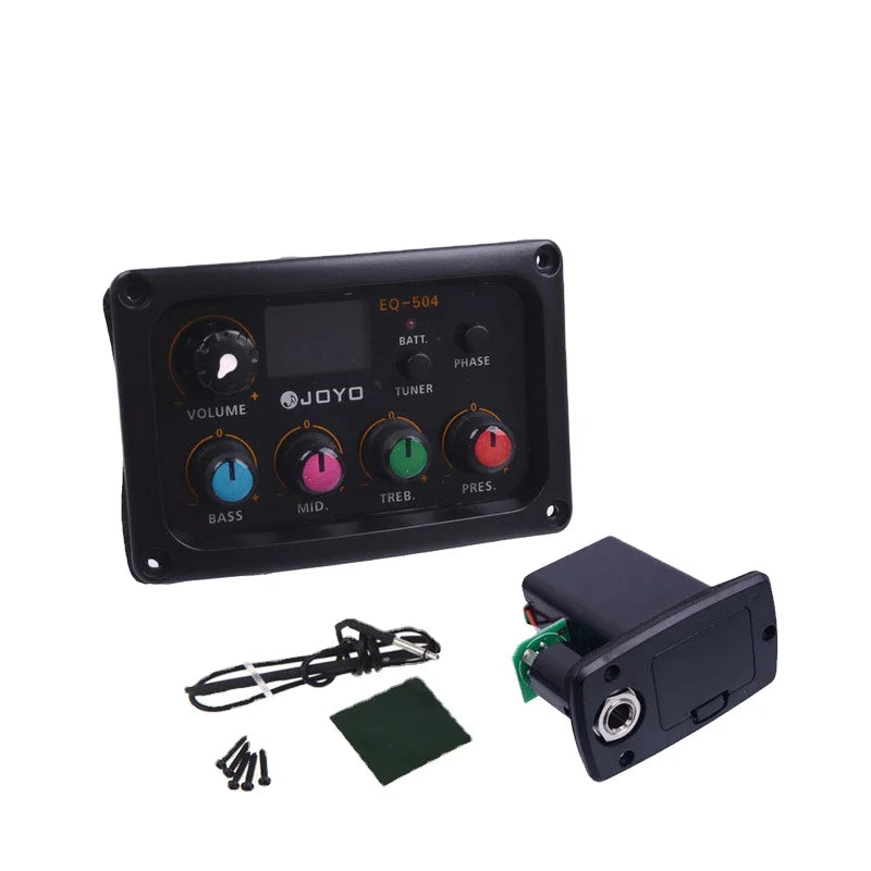 JOYO with Sound Correction Function 5-segment EQ 504 Acoustic Guitar Pickup Sound Effector and Tuner