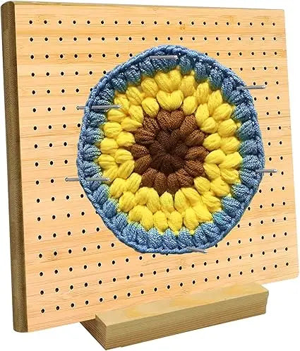 Blocking Board for Knitting and Crochet Projects Handcrafted Knitting Bamboo Board for Knitting Crochet and Granny Squares
