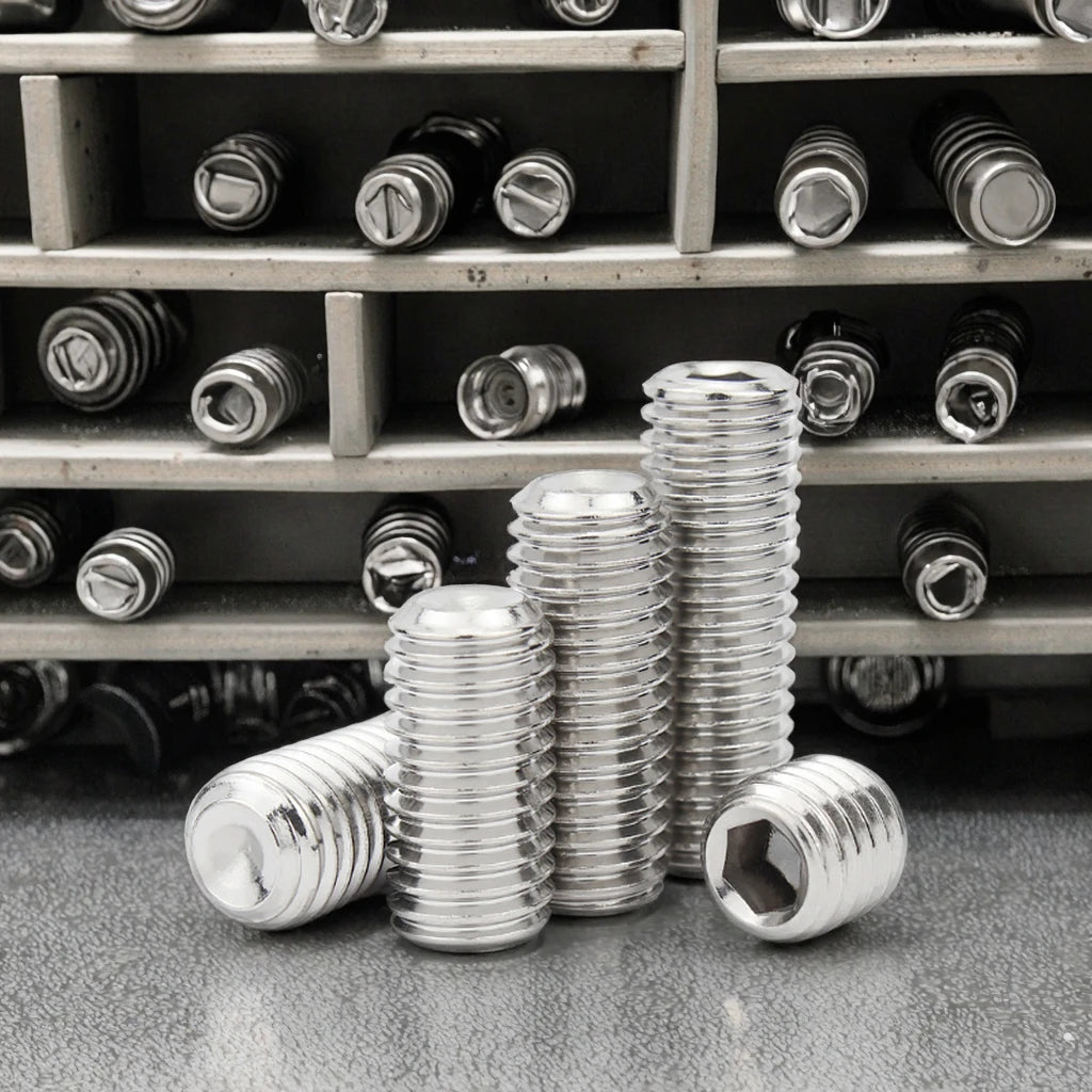 SS304 316 Stainless Steel Headless Hexagon Socket Set Screws Din916 M3 M4 M5 M6 Cup Point with M6 Screw