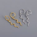 Fine Trendy 925 Sterling Silver Snake Hoop Earrings Women Fashion Animal Earrings