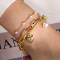 Wholesale Vintage Pearl Bracelet for Women Korean Female Heart Pearl Bangles Bracelet Charms Fashion Couple Pearl Jewelry