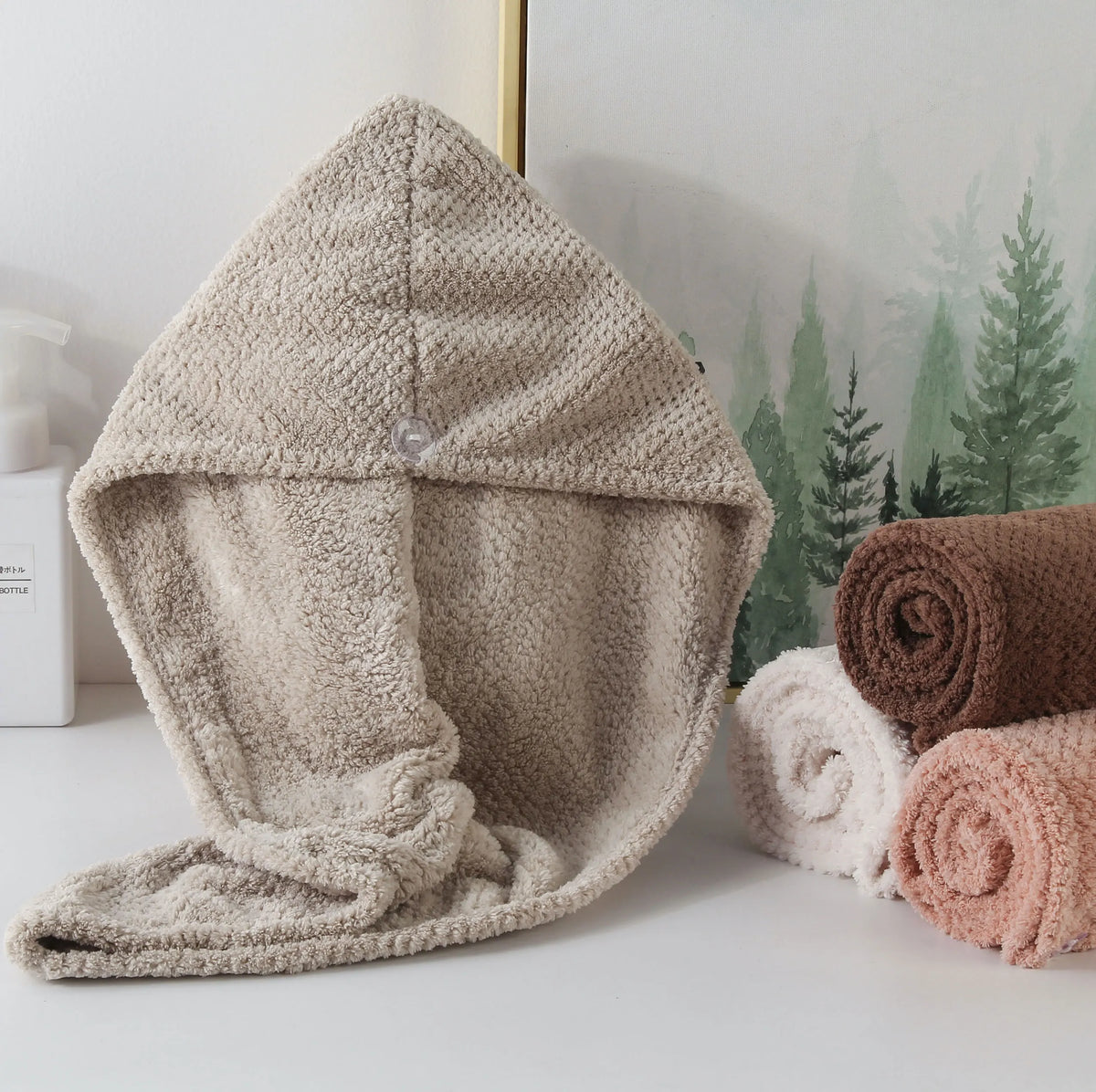 Wash Hair Wrap Towel Quick Drying Microfiber Hair Wrap Shower Head Cap Support Customized logo Hair Cap MegaBDM