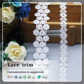 Fashion Designer 100% Polyester Sequin Flower Lace Trim Decorative Water Soluble Lace for Clothing