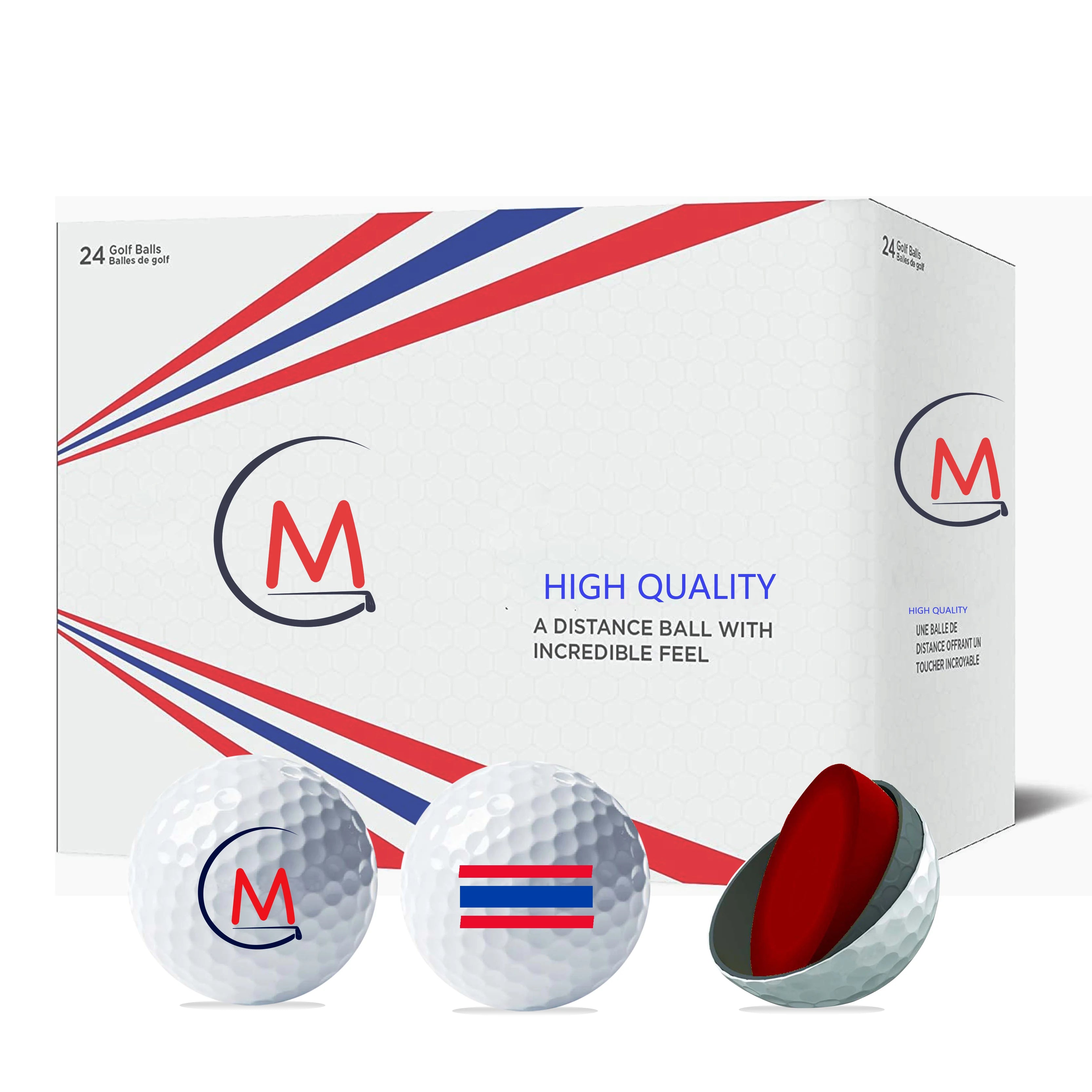USGA Golf Balls Custom Print logo Tournament Golf Surlyn Balls with 12 Pcs Custom Packaging