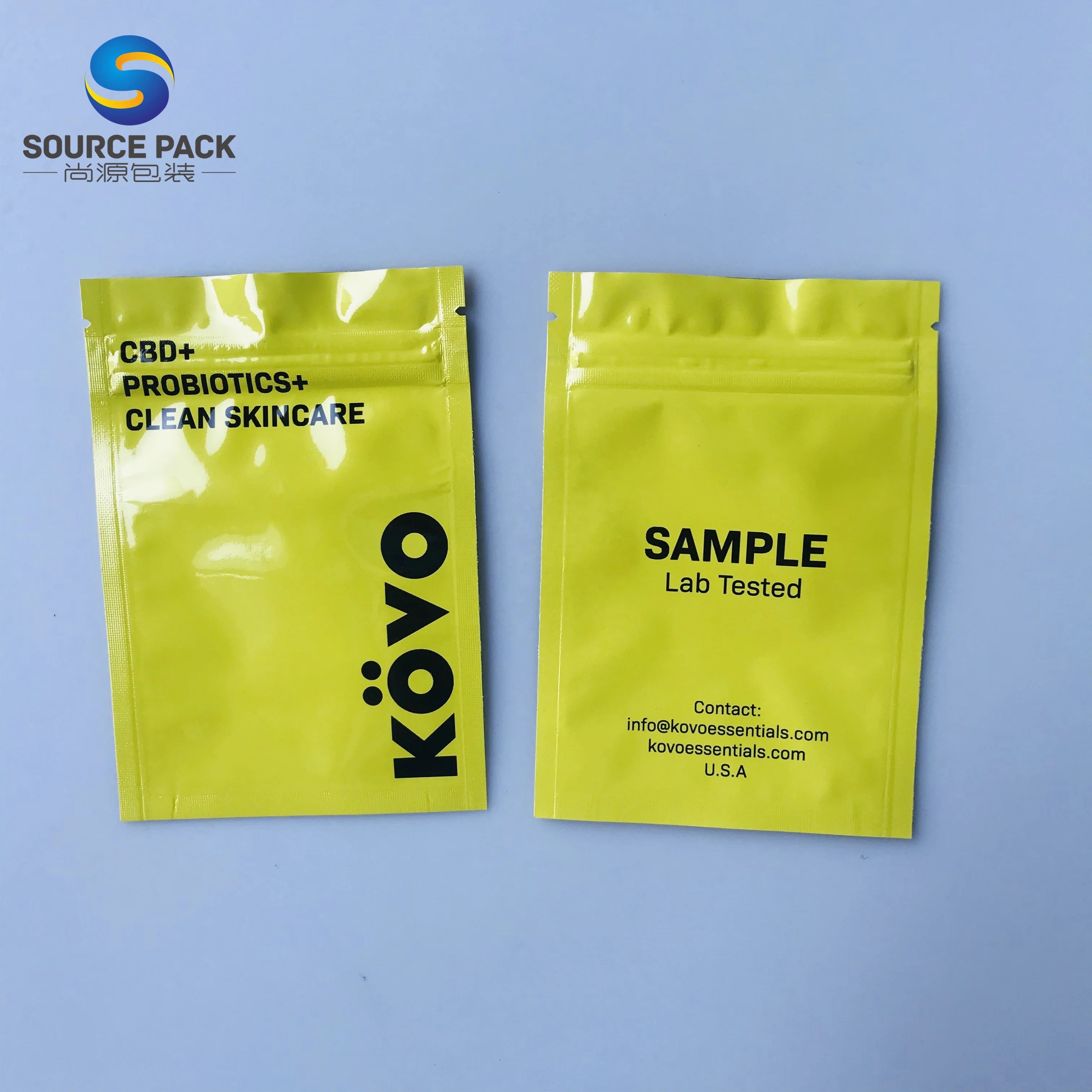 Custom Printed Cosmetic Skincare Aluminum Foil Ziplock Sample Bags Sachet Packaging