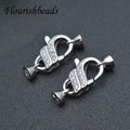 Silver Gold Plated CZ Paved Lobster Clasp Charms for Jewelry Making Suppliers