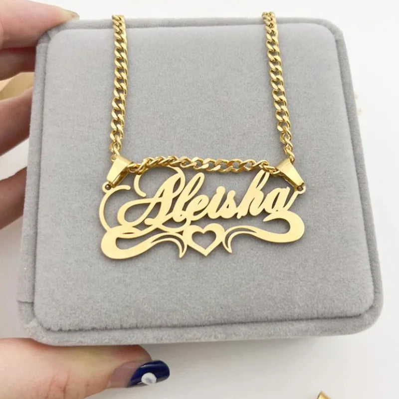 Personalized Engraved Name Women Stainless Steel Necklace Single Piece Custom Made Fashion Choker