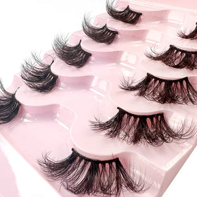 Wholesale Half-End Eye Full Strip Vegan Faux Mink Russian 3D False Eyelashes Private Label 3D Faux Cils Eyelash