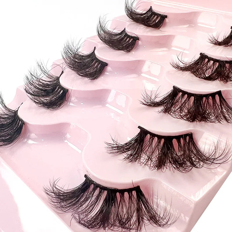 Wholesale Half-End Eye Full Strip Vegan Faux Mink Russian 3D False Eyelashes Private Label 3D Faux Cils Eyelash