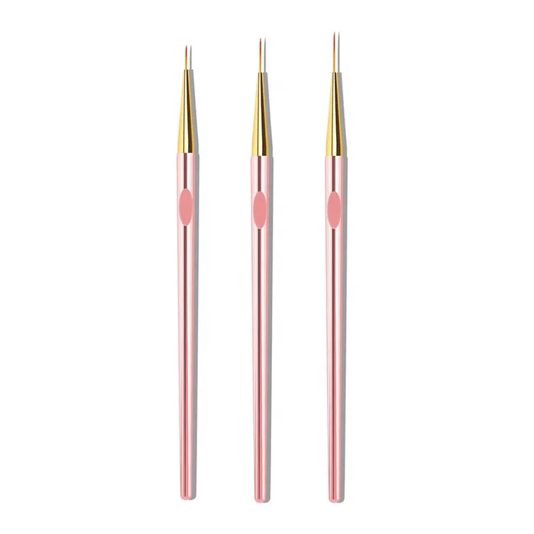 Nail Art Brush Manufacturer Rose Gold Gel Liner Nail Design Brush Set