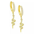 LOZRUNVE China Jewelry Factory 925 Silver 14k Gold Colorful Snake Tennis Hoop Earring