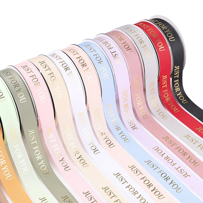 Jiechang Macaron Hot Stamping Threaded Ribbon Floral Gift Cake Diy Ribbon Flower Packaging Bouquet Ribbon