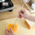 SHIMOYAMA Stainless Steel Manual Hand Mixer Semi-Automatic Spinning Egg Push Whisk Egg Beater Miso Measuring Utensils