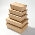 Recyclable Take Out Food Containers Disposable Kraft Paper Food Lunch BoxLeak Grease Resistant for Restaurant Catering