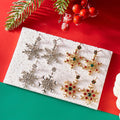 Wholesale Trendy Elk Snowflake Earrings with Zircon Xmas Dangle Winter Jewelry for Girls Cheaper Christmas Gifts