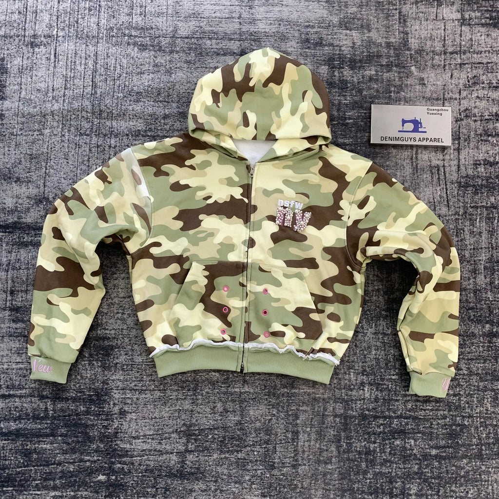 DENIMGUYS Custom Camo Print Men's Hoodie Plus Size Oversize Camouflage Embroidery Hoodies & Sweatshirt for Men
