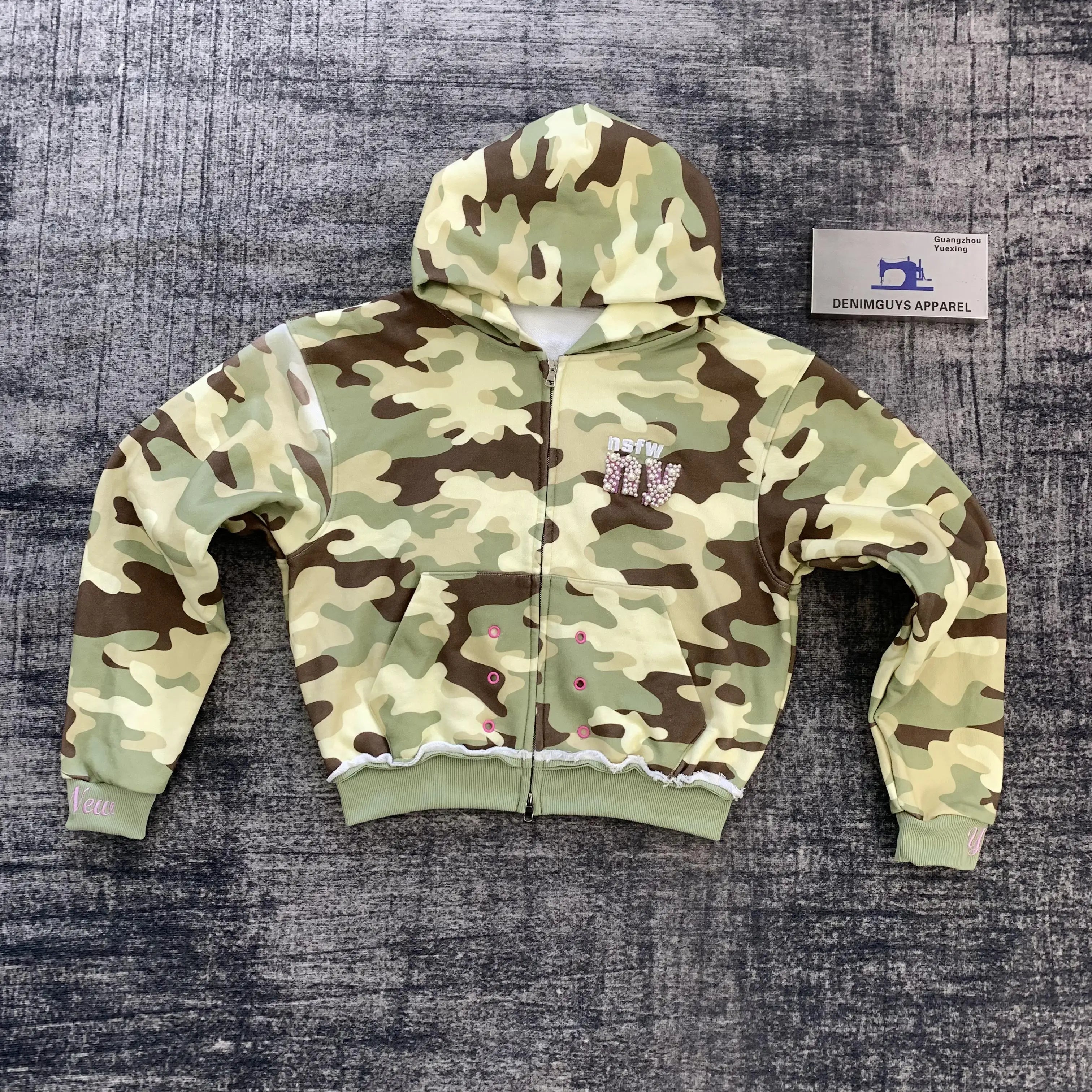 DENIMGUYS Custom Camo Print Men's Hoodie Plus Size Oversize Camouflage Embroidery Hoodies & Sweatshirt for Men