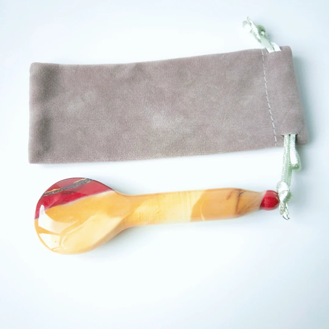 Diy Latest Natural Mookaite jasper Gem Guasha Tool 100% Hand Made Natural Spoon Scraping Board