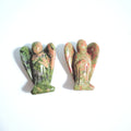 Huiying Hot Sale Natural Carved Gemstone Semi Precious Unakite Angel Crafts 2 Inch